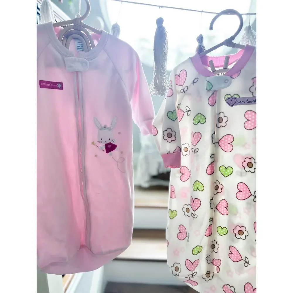 3 Cozy Fleece Swaddle Sack Sleepers 0-9mths